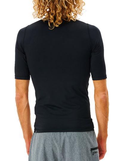 Rip Curl Corps Short Sleeve Rash Vest in Black