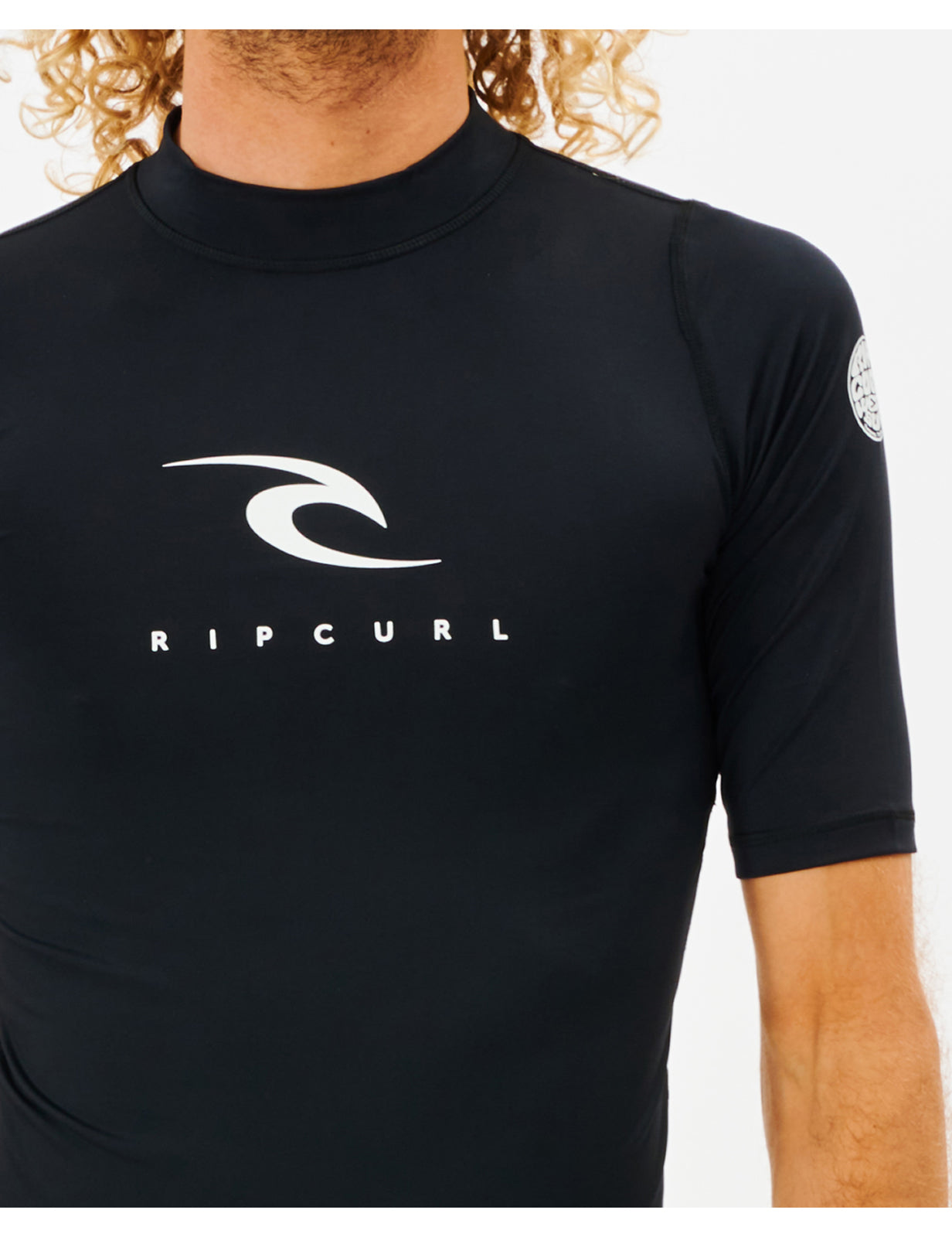 Rip Curl Corps Short Sleeve Rash Vest in Black