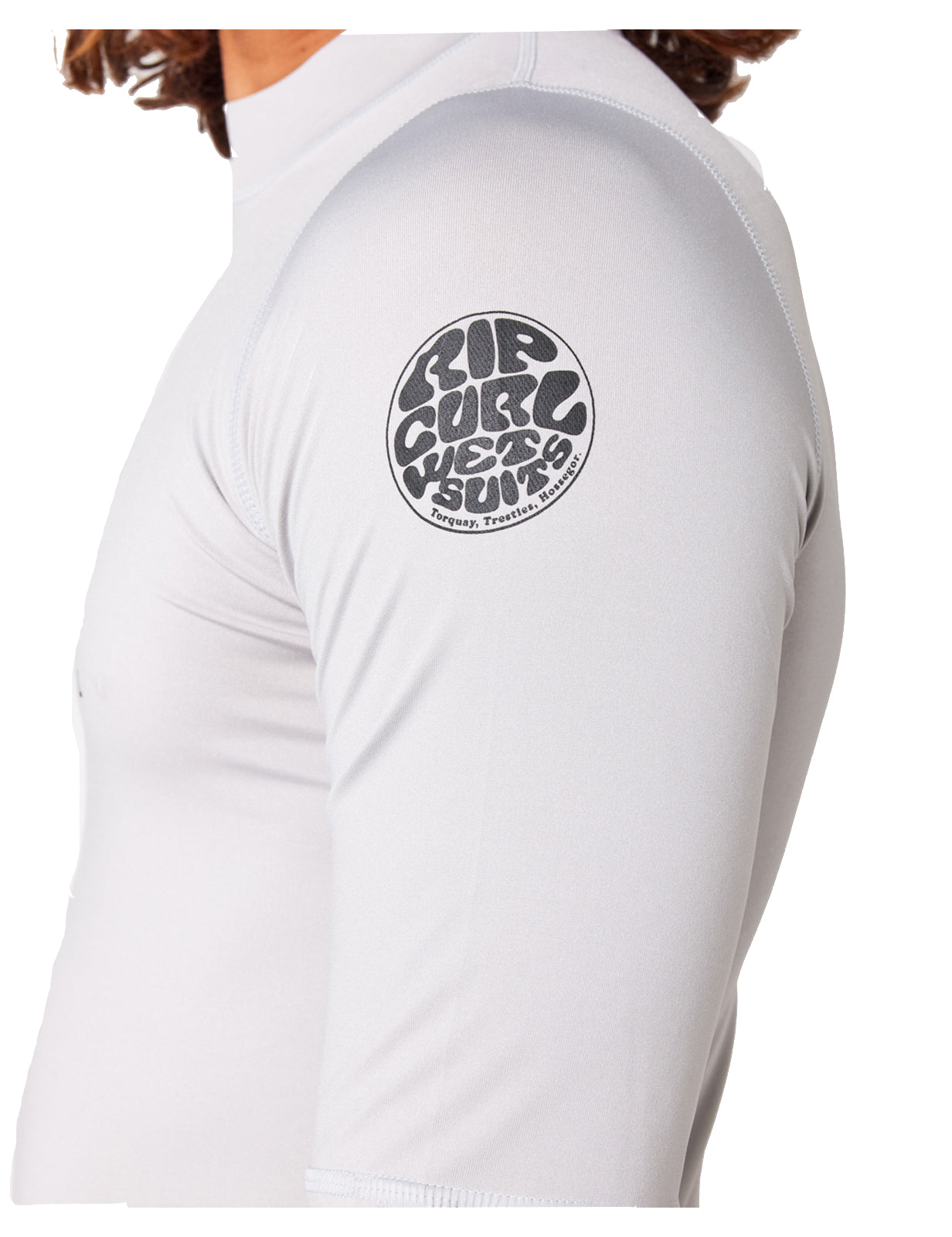 Rip Curl Corps Short Sleeve Rash Vest in Light Grey