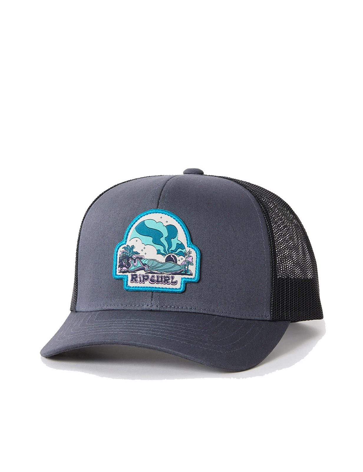 Rip Curl Custom Curve Curved Peak Cap in Washed Black