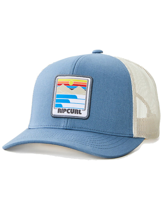 Rip Curl Custom Curve Trucker Curved Peak Cap in Light Blue