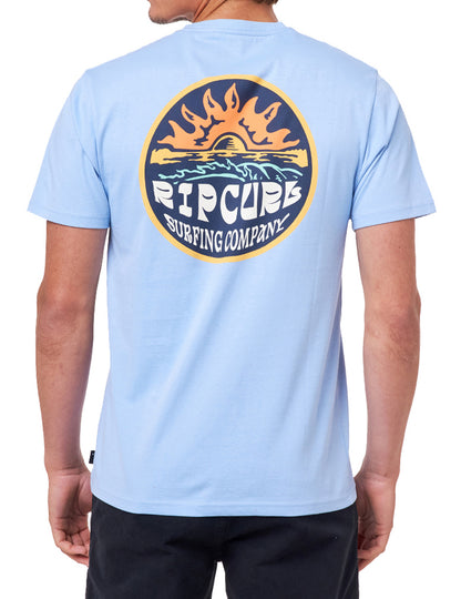 Rip Curl Down The Line Short Sleeve T-Shirt in Bells Blue