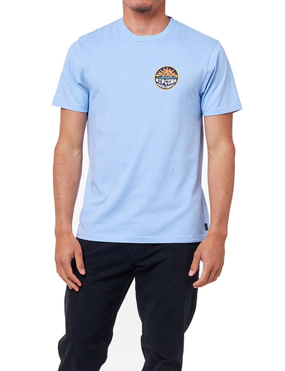 Rip Curl Down The Line Short Sleeve T-Shirt in Bells Blue