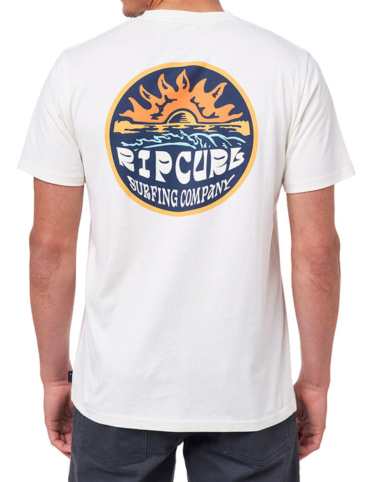 Rip Curl Down The Line Short Sleeve T-Shirt in Bone