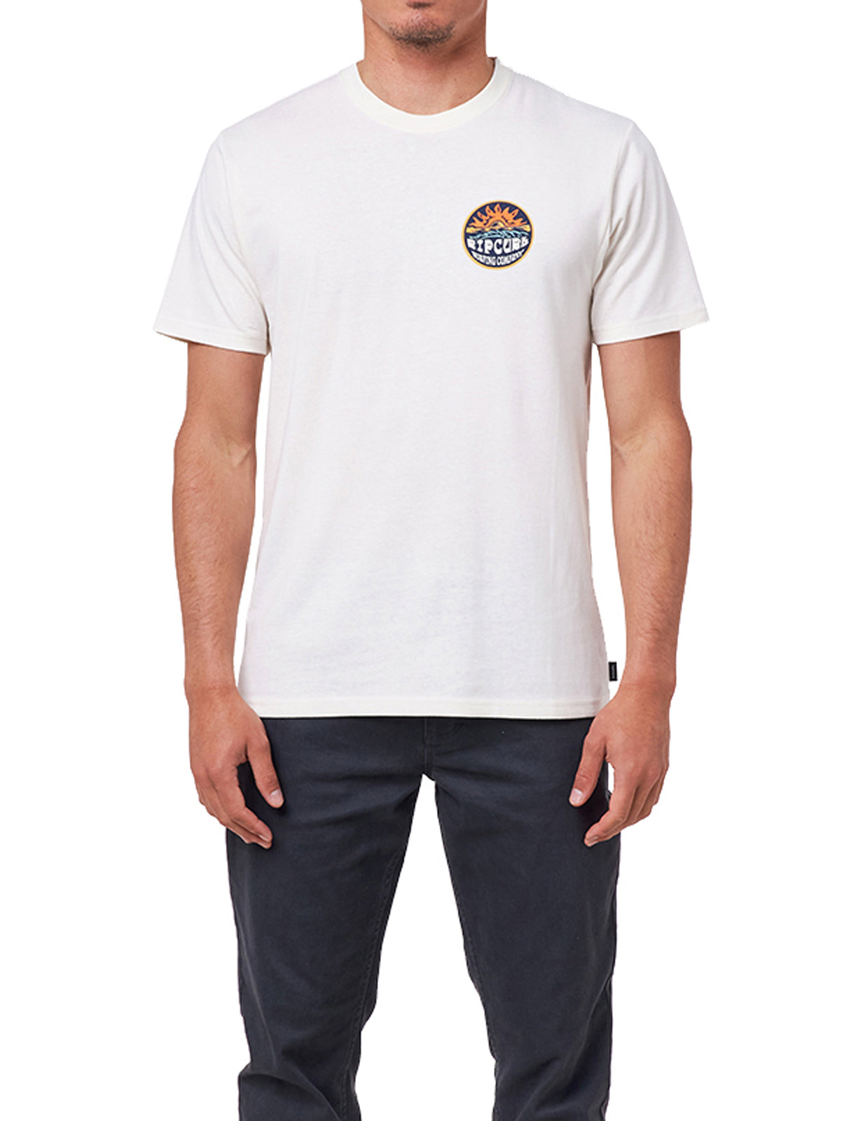 Rip Curl Down The Line Short Sleeve T-Shirt in Bone