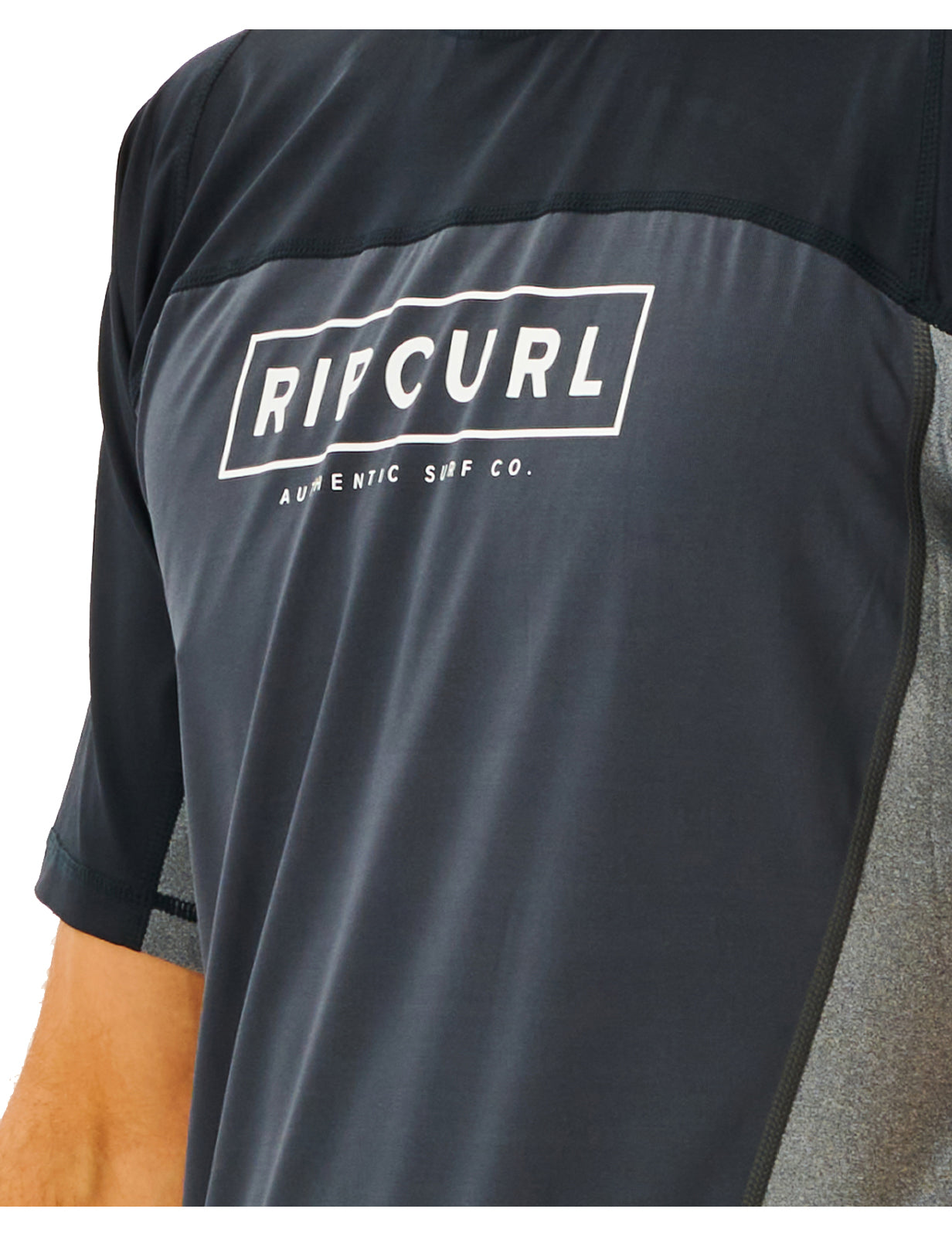 Rip Curl Drive Relaxed Short Sleeve Rash Vest in Black