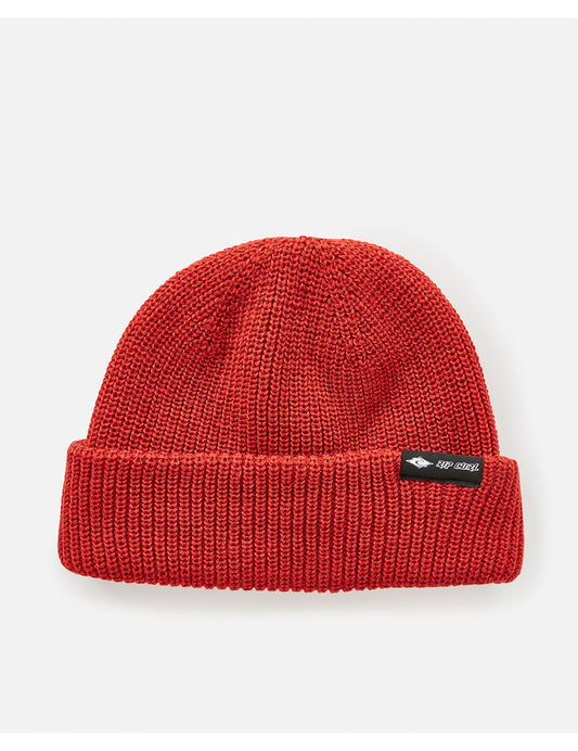 Rip Curl Fade Out Icon Shallow Beanie in Burnt Red