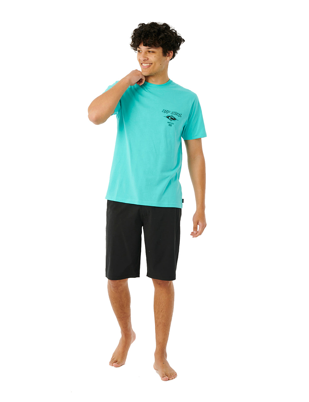 Rip Curl – Fade Out Icon – Kurzärmliges T-Shirt in Aqua