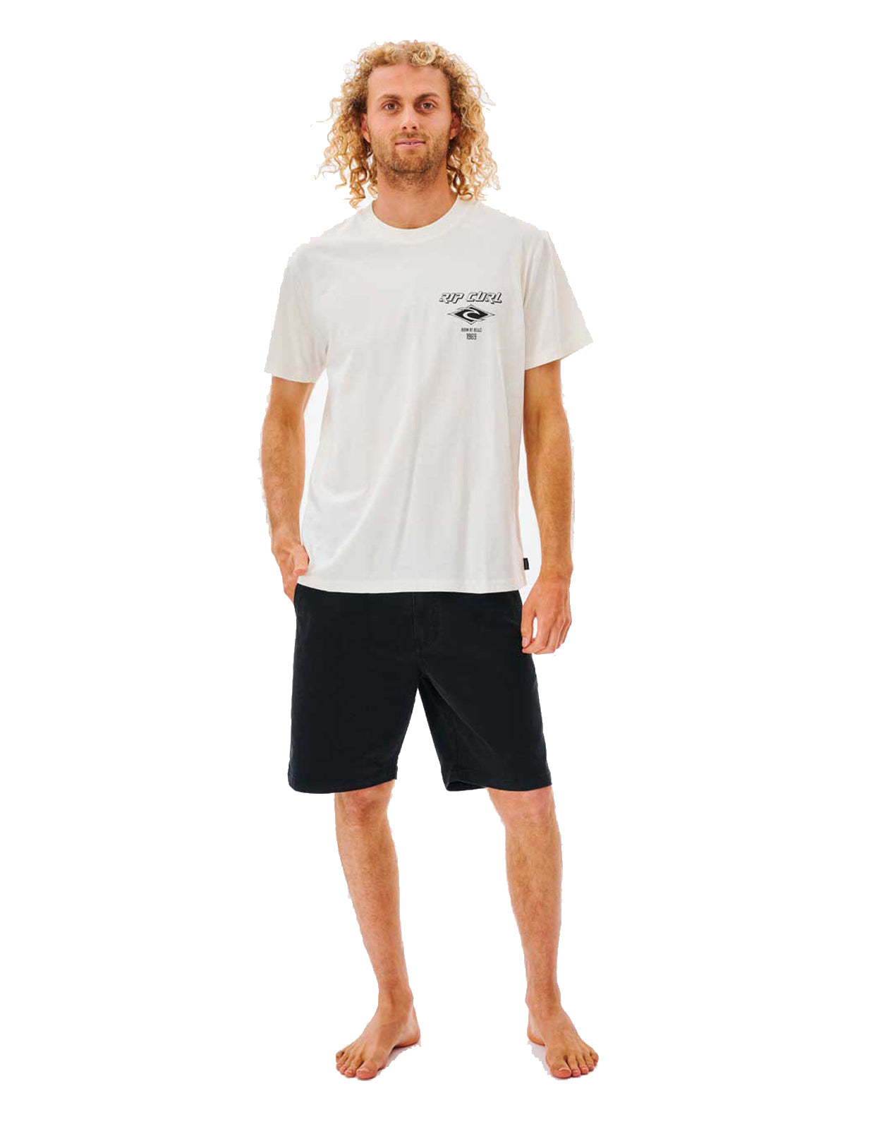 Rip Curl Fade Out Icon Short Sleeve T-Shirt in Bone