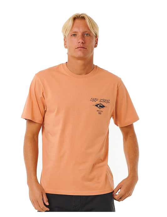 Rip Curl Fade Out Icon Short Sleeve T-Shirt in Clay