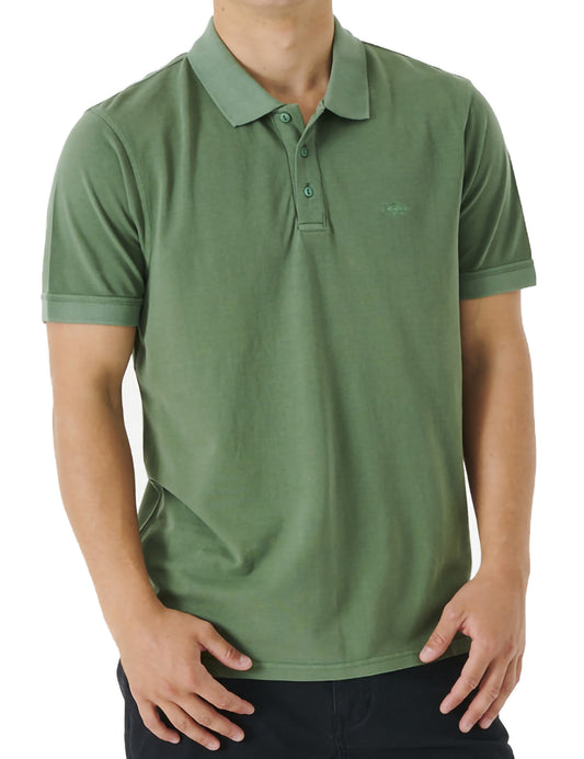 Rip Curl Faded Short Sleeve Polo Shirt in Jade