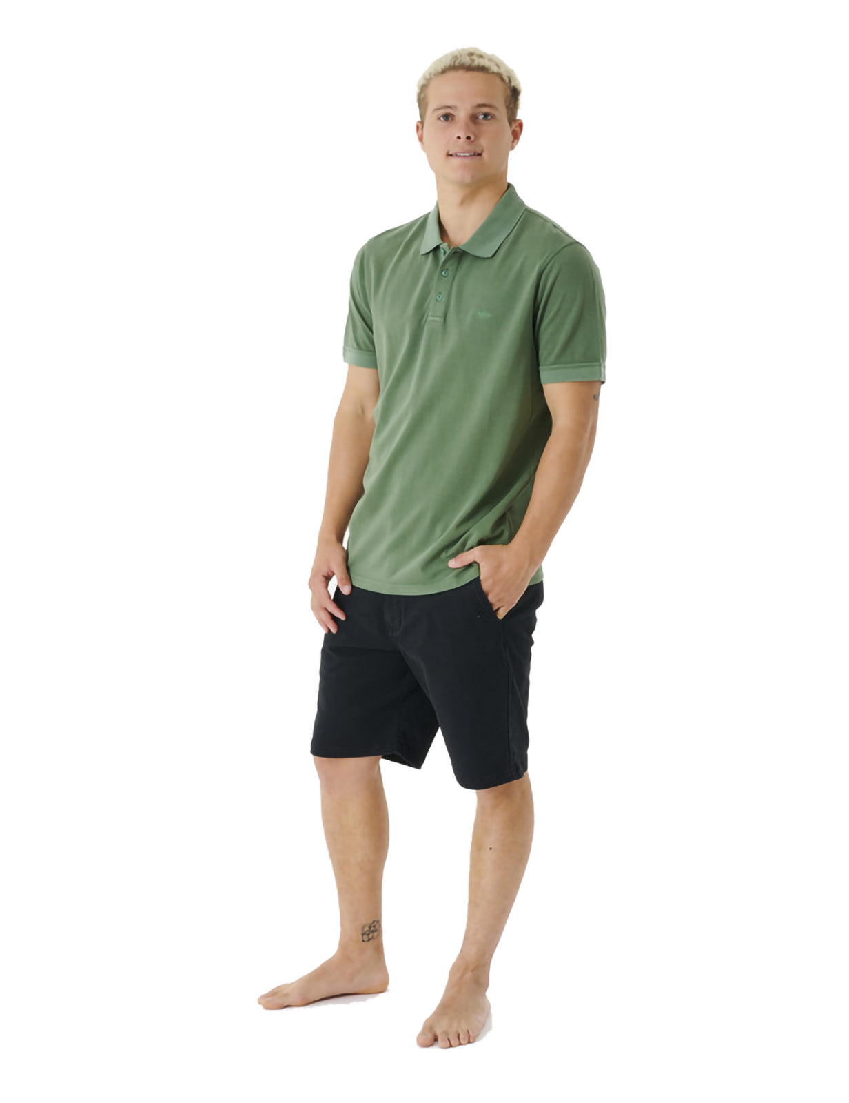 Rip Curl Faded Short Sleeve Polo Shirt in Jade