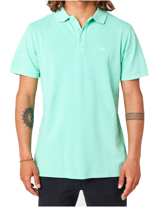 Rip Curl Faded Short Sleeve Polo Shirt in Yucca