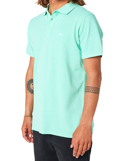 Rip Curl Faded Short Sleeve Polo Shirt in Yucca