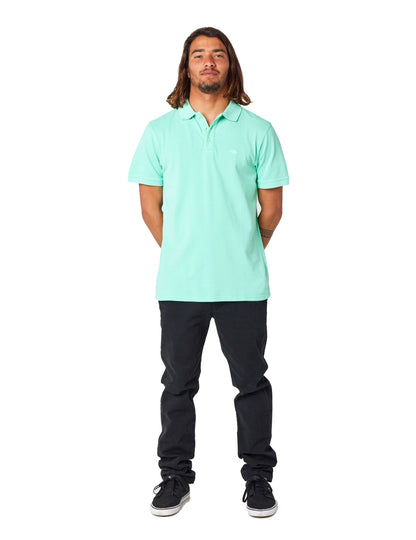 Rip Curl Faded Short Sleeve Polo Shirt in Yucca