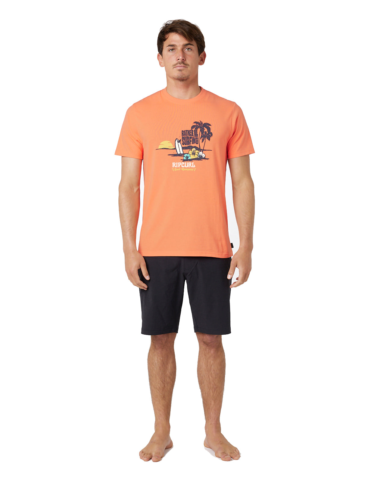 Rip Curl Framed Short Sleeve T-Shirt in Peach