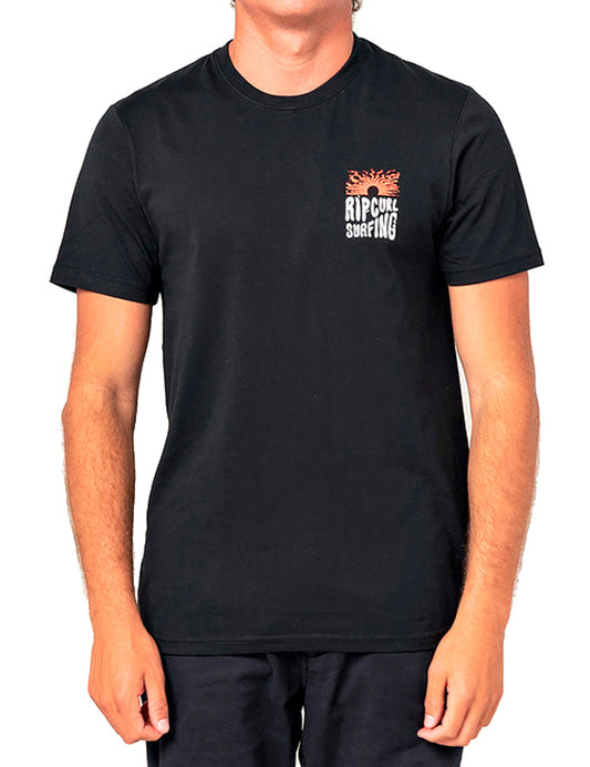 Rip Curl Free Design Vapor Cool Short Sleeve T-Shirt in Black