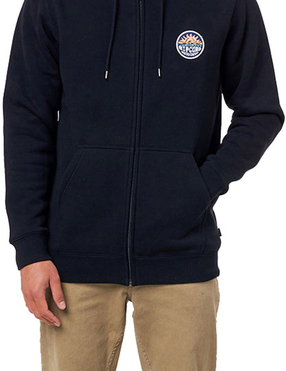 Rip Curl Horizion Zipped Hoody in Black