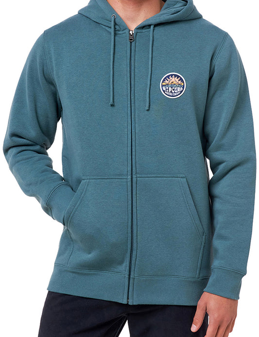 Rip Curl Horizion Zipped Hoody in Muted Green