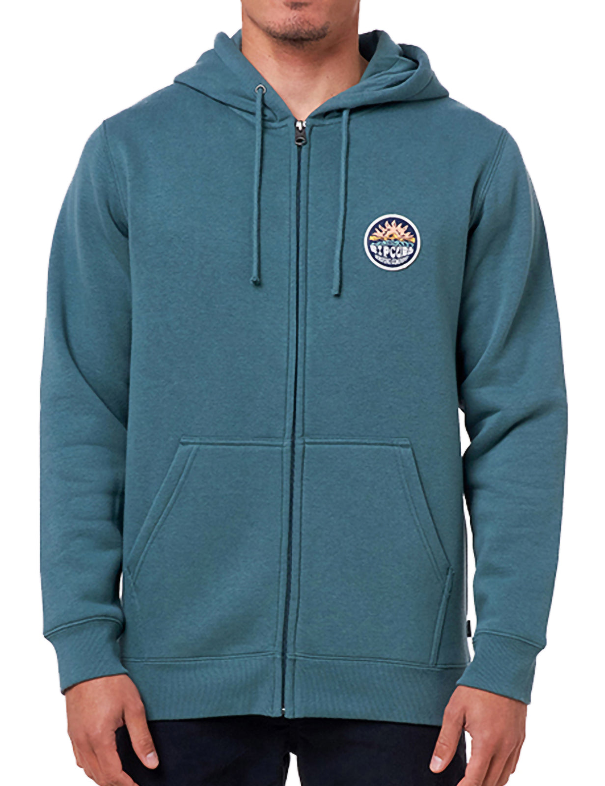 Rip Curl Horizion Zipped Hoody in Muted Green