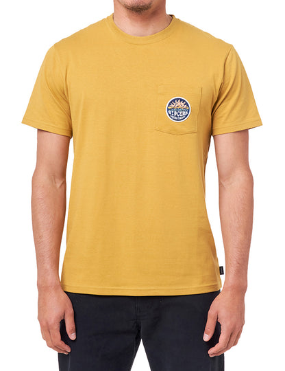 Rip Curl Horizon Badge Short Sleeve T-Shirt in Mustard