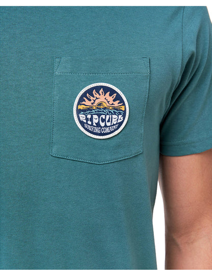 Rip Curl Horizon Badge Short Sleeve T-Shirt in Muted Green