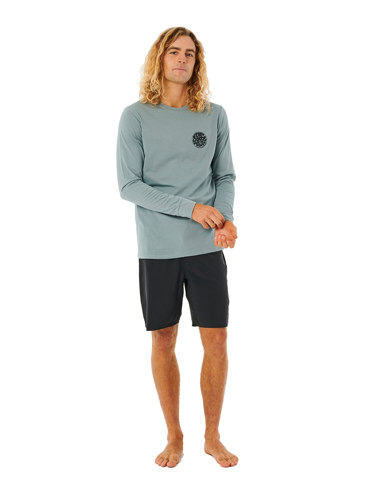 Rip Curl Icons Of Surf Long Sleeve Surf Tee in Mineral Blue