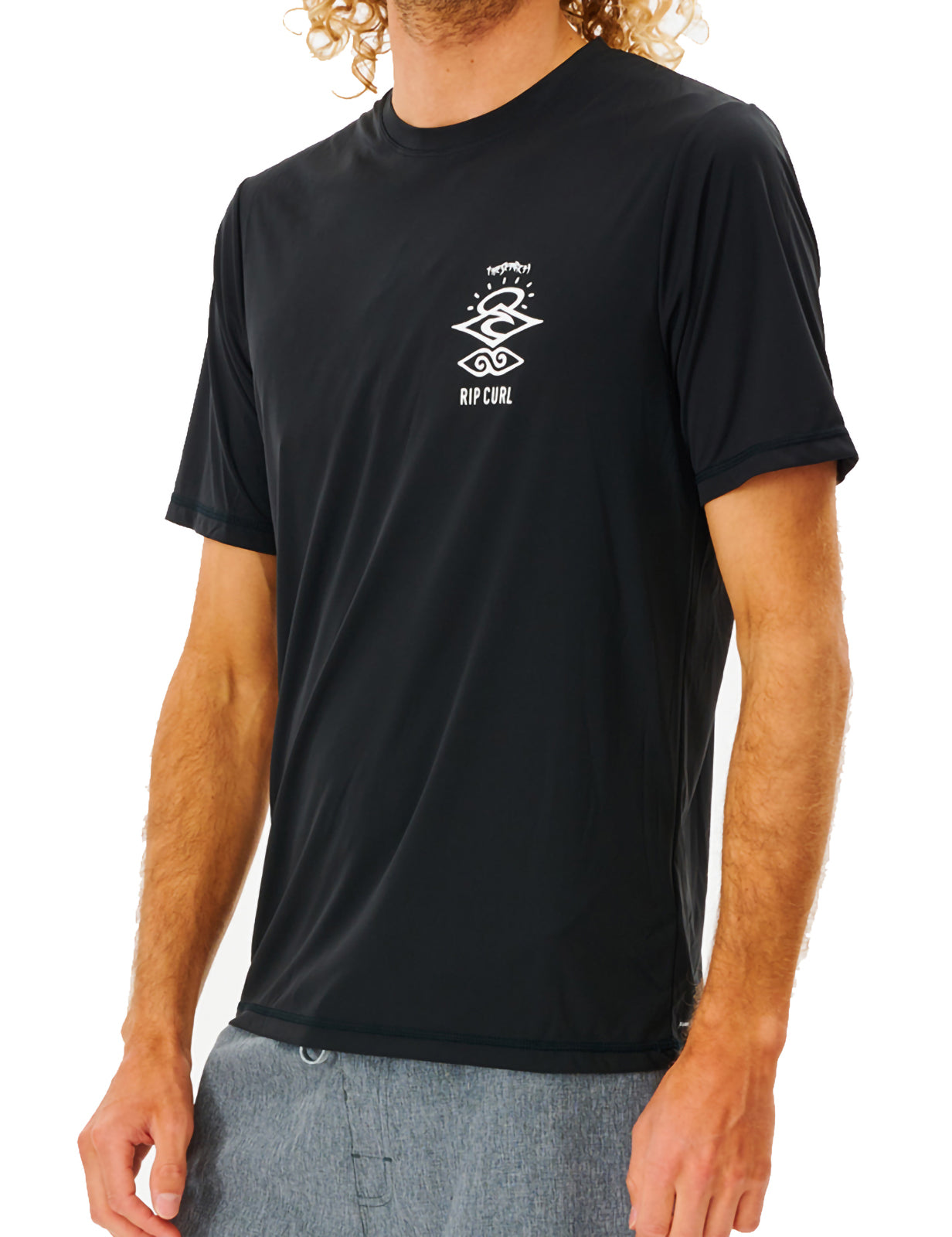 Rip Curl Icons Surflite Short Sleeve Surf Tee in Black