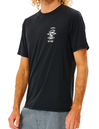 Rip Curl Icons Surflite Short Sleeve Surf Tee in Black