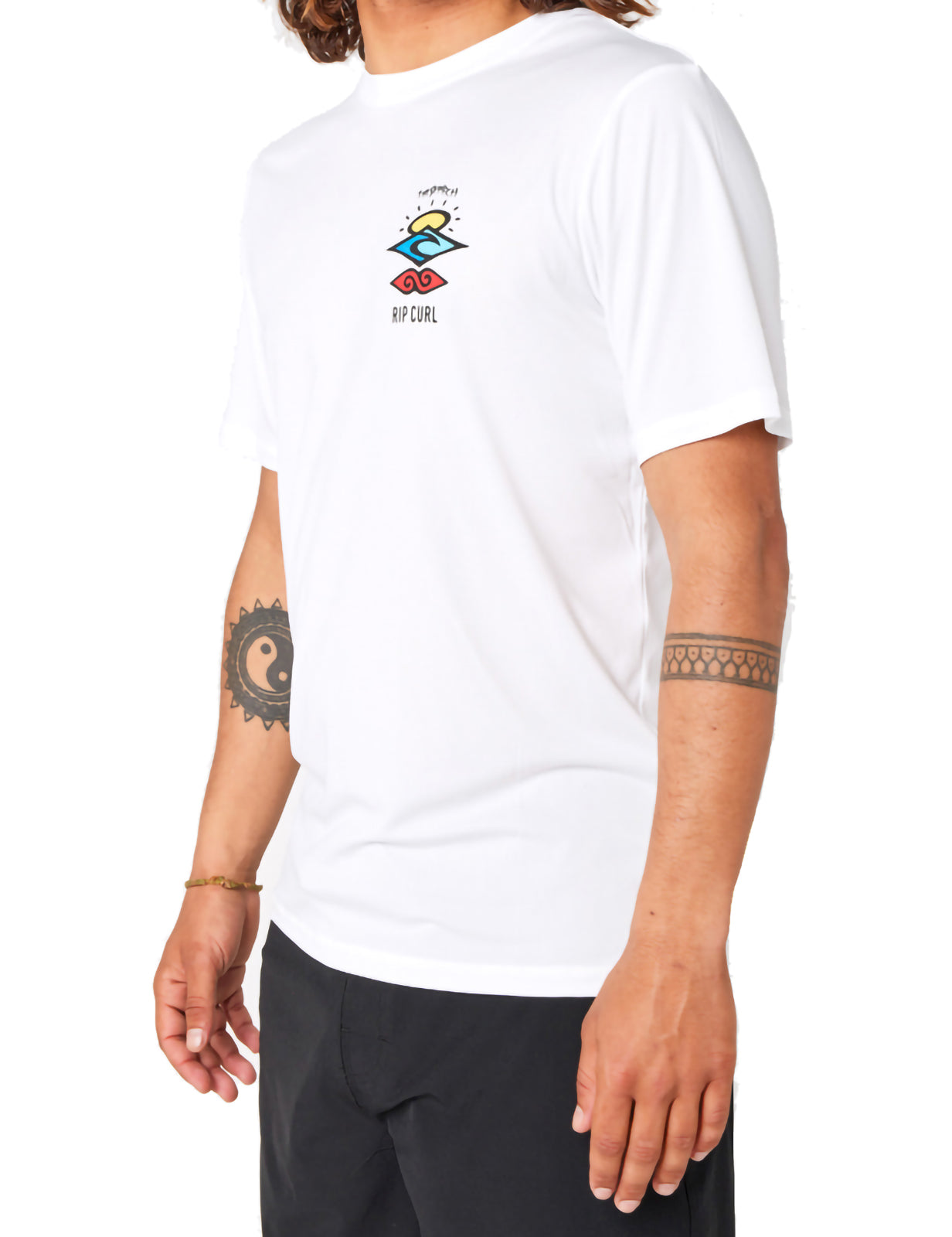 Rip Curl Icons Surflite Short Sleeve Surf Tee in White