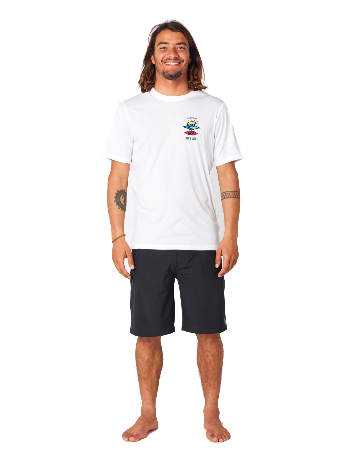 Rip Curl Icons Surflite Short Sleeve Surf Tee in White