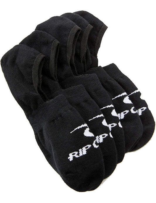 Rip Curl Invisi Sock 5 Pack No Show Socks in Black