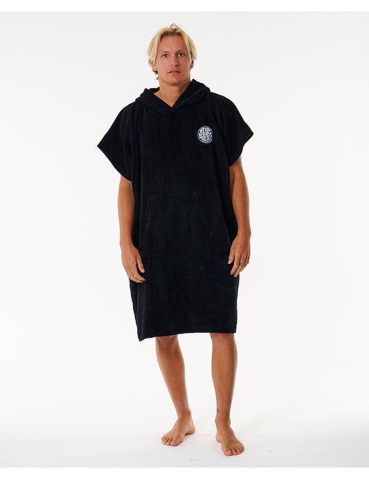 Rip Curl Logo Hooded Changing Robe in Black