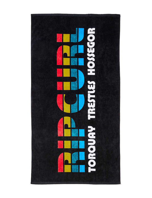 Rip Curl Mixed Beach Towel in Black