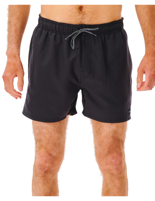 Rip Curl Offset Volley Elasticated Boardshorts in Black