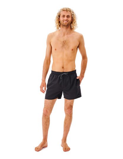 Rip Curl Offset Volley Elasticated Boardshorts in Black