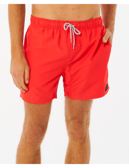 Rip Curl Offset Volley Elasticated Boardshorts in Red