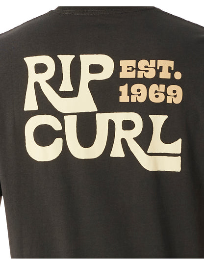 Rip Curl Pacific Rinse Boo Short Sleeve T-Shirt in Washed Black