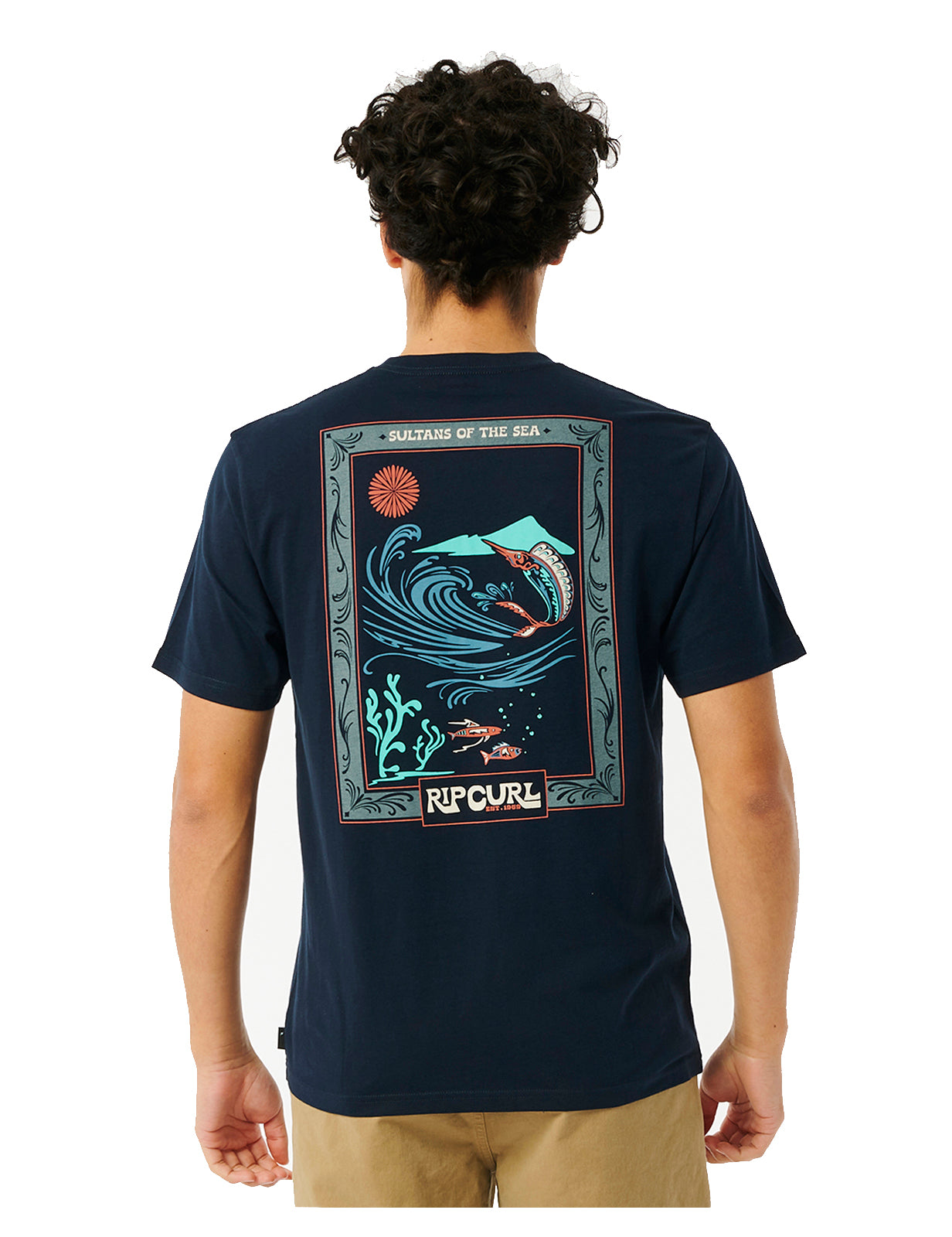 Rip Curl – Pacific Rinse Reef – Kurzärmliges T-Shirt in Dunkelmarine