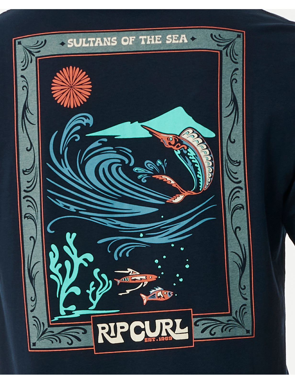 Rip Curl – Pacific Rinse Reef – Kurzärmliges T-Shirt in Dunkelmarine