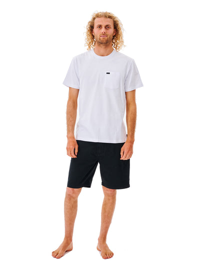 Rip Curl – Kurzärmliges T-Shirt mit schlichter Tasche in Weiß