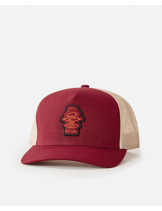 Rip Curl Search Icon Curved Peak Cap in Maroon