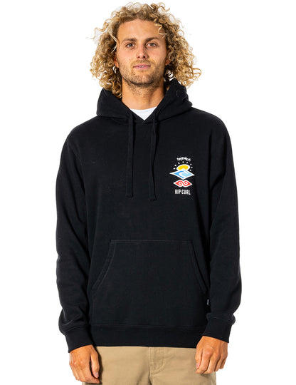 Rip Curl Search Icon Hood Pullover Hoody in Black