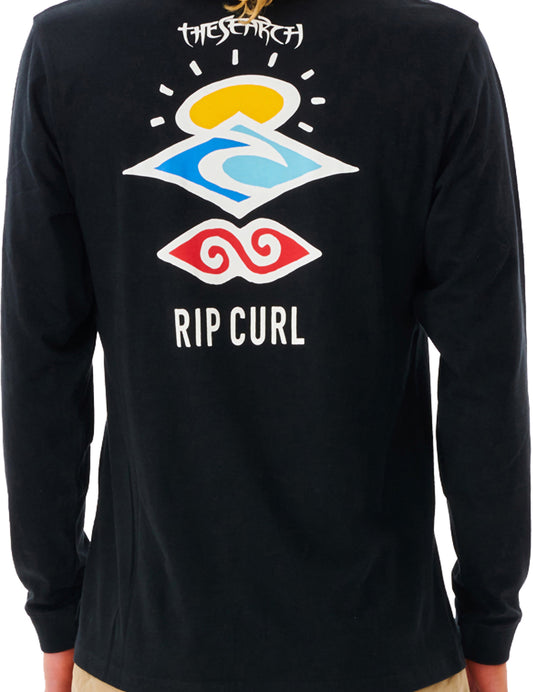 Rip Curl Search Icon Long Sleeve T-Shirt in Black