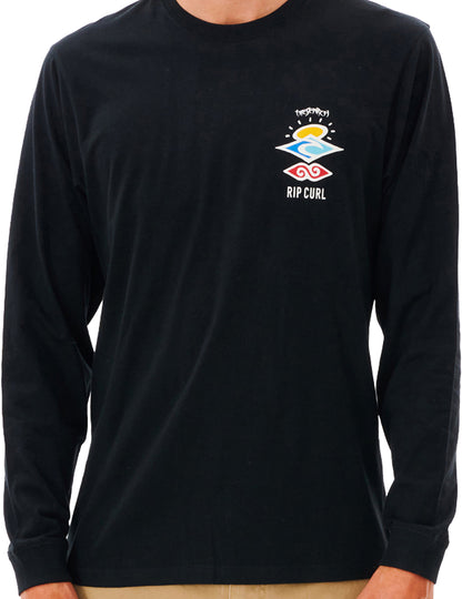 Rip Curl Search Icon Long Sleeve T-Shirt in Black