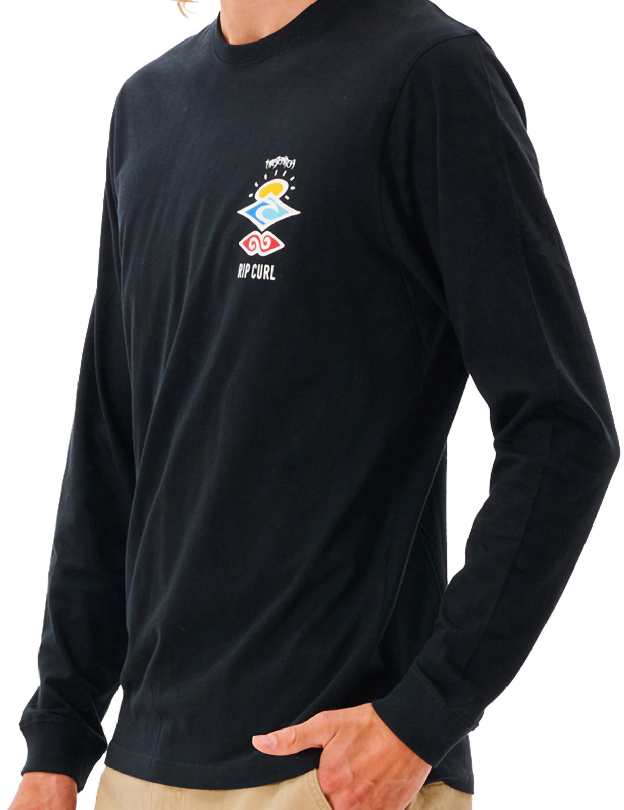 Rip Curl Search Icon Long Sleeve T-Shirt in Black