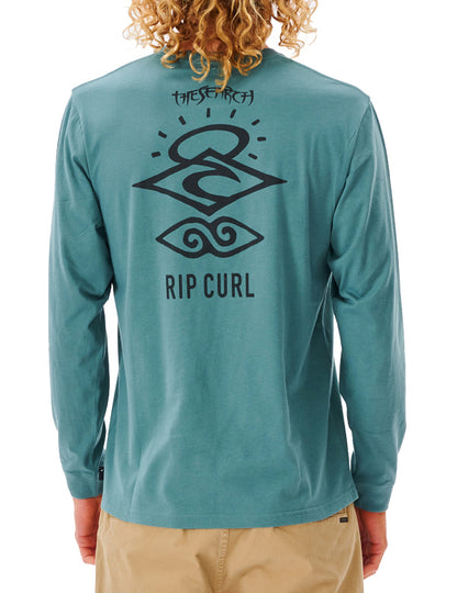 Rip Curl Search Icon Long Sleeve T-Shirt in Blue Stone