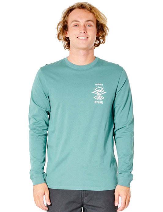 Rip Curl Search Icon Long Sleeve T-Shirt in Muted Green