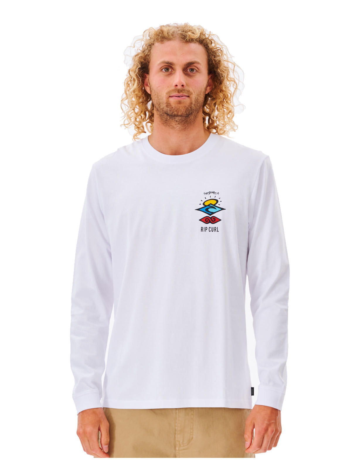 Rip Curl Search Icon Long Sleeve T-Shirt in White