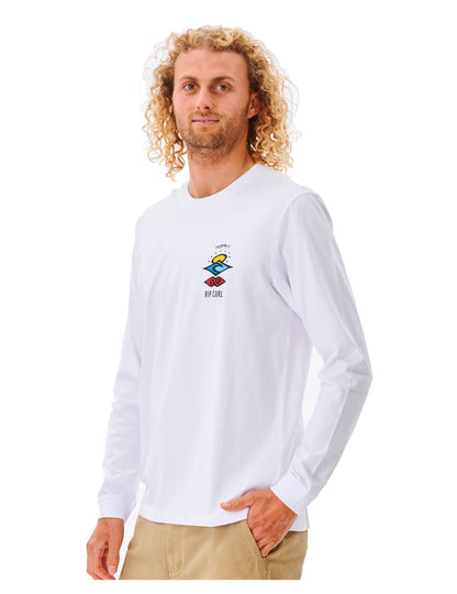 Rip Curl Search Icon Long Sleeve T-Shirt in White